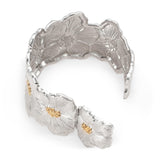 Buccellati Sterling Silver & Gold Floral Cuff Bracelet