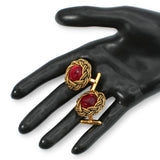 Vintage 1994 Chanel Gold-Plated Red Gripoix Rope Cufflinks