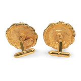 Vintage 1994 Chanel Gold-Plated Red Gripoix Rope Cufflinks