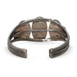 Vintage Southwestern Sterling Silver Turquoise Three-Stone Cuff Bracelet
