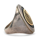 Jason Takala Sterling Silver 14K Gold Man in the Maze Ring