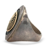 Jason Takala Sterling Silver 14K Gold Man in the Maze Ring