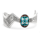 Roderick Tenorio Sterling Silver Multi-Stone Inlay Cuff