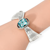 Roderick Tenorio Sterling Silver Multi-Stone Inlay Cuff