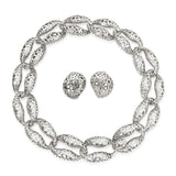 Angela Cummings "Perforation" Sterling Silver Clip-On Earrings and Necklace Set