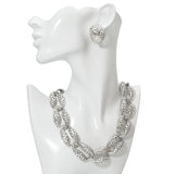 Angela Cummings "Perforation" Sterling Silver Clip-On Earrings and Necklace Set