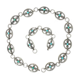 Vintage Southwestern Sterling Silver Turquoise Concho Belt