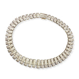 Mexican Sterling Silver Textured Link Necklace & Earrings Set