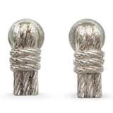 Mexican Sterling Silver Textured Link Necklace & Earrings Set