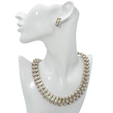 Mexican Sterling Silver Textured Link Necklace & Earrings Set