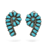 Vintage Zuni Sterling Silver Turquoise Clip-On Earrings