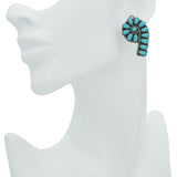 Vintage Zuni Sterling Silver Turquoise Clip-On Earrings