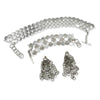 Pianegonda Silver Disc Link Necklace Bracelet and Dangle Earrings Set