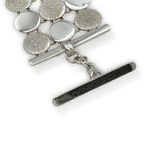 Pianegonda Silver Disc Link Necklace Bracelet and Dangle Earrings Set