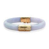 Vintage Lavender Jade Hinged Bangle Bracelet