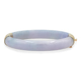 Vintage Lavender Jade Hinged Bangle Bracelet
