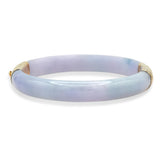Vintage Lavender Jade Hinged Bangle Bracelet