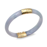 Vintage Lavender Jade Hinged Bangle Bracelet