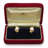 Vintage Mikimoto Akoya Pearl 14k Yellow Gold Earrings