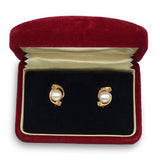 Vintage Mikimoto Akoya Pearl 14k Yellow Gold Earrings