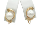 Vintage Mikimoto Akoya Pearl 14k Yellow Gold Earrings