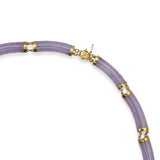Vintage 14K Yellow Gold Lavender Jade Necklace and Bracelet Set