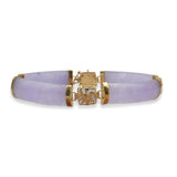 Vintage 14K Yellow Gold Lavender Jade Necklace and Bracelet Set