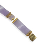 Vintage 14K Yellow Gold Lavender Jade Necklace and Bracelet Set