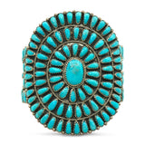 Vintage Navajo Larry Moses Begay Sterling Silver Turquoise Cluster Cuff