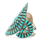 Vintage Navajo Larry Moses Begay Sterling Silver Turquoise Cluster Cuff