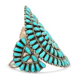 Vintage Navajo Larry Moses Begay Sterling Silver Turquoise Cluster Cuff