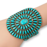 Vintage Navajo Larry Moses Begay Sterling Silver Turquoise Cluster Cuff