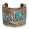 Vintage Navajo Charlie Bowie Sterling Silver Turquoise Cuff