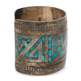 Vintage Navajo Charlie Bowie Sterling Silver Turquoise Cuff