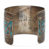Vintage Navajo Charlie Bowie Sterling Silver Turquoise Cuff