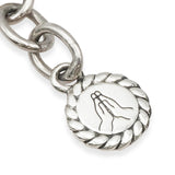 JAI Sterling Silver and 14K Gold Hammered Disc Box Chain Necklace