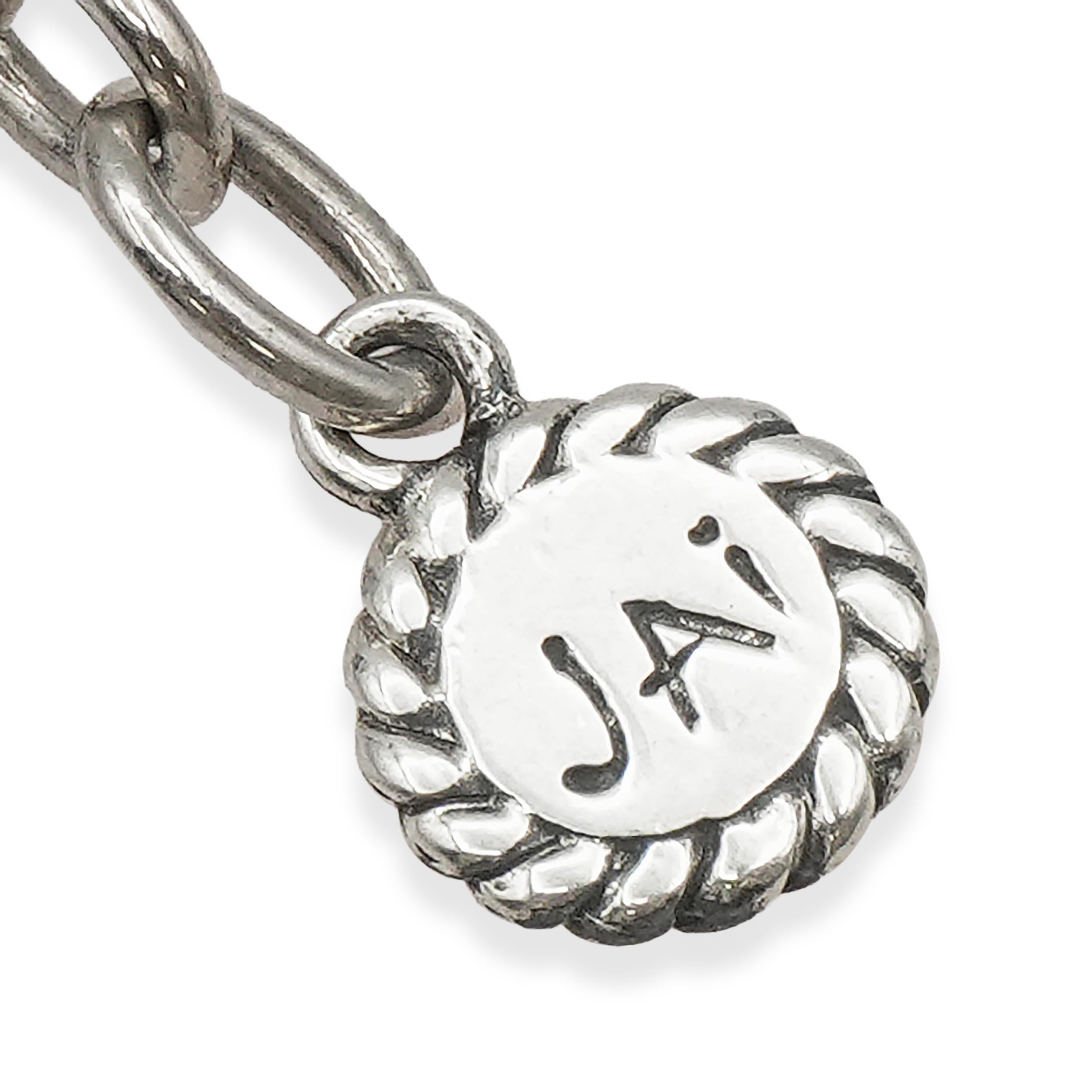JAI Sterling Silver and 14K Gold Hammered Disc Box Chain Necklace