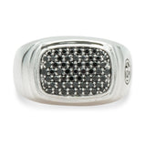 David Yurman Sterling Silver Black Diamond Signet Ring