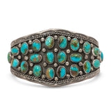 Vintage Southwestern V. James Sterling Silver Turquoise Cuff