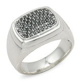 David Yurman Sterling Silver Black Diamond Signet Ring