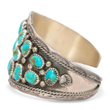 Vintage Southwestern V. James Sterling Silver Turquoise Cuff