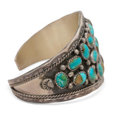 Vintage Southwestern V. James Sterling Silver Turquoise Cuff