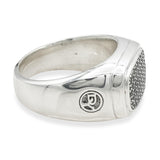 David Yurman Sterling Silver Black Diamond Signet Ring