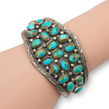 Vintage Southwestern V. James Sterling Silver Turquoise Cuff