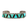 Vintage Southwestern Sterling Silver Turquoise Geometric Cuff