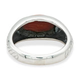 David Yurman Sterling Silver Red Coral Cabochon Cable Ring