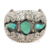 Vintage B. Nez Navajo Sterling Silver Turquoise Cuff