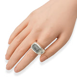 David Yurman Sterling Silver Black Diamond Signet Ring