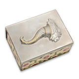 Vintage Hermès Paris Silver-Tone Gold Accent Cornucopia Matchbox