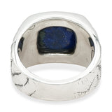 David Yurman Sterling Silver Lapis Lazuli Engraved Men's Signet Ring